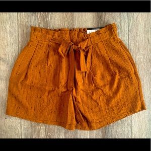 NEW Worthington Paperbag Mom Rust Shorts